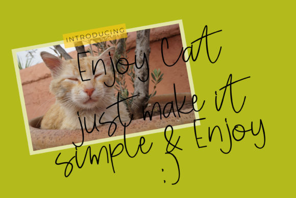 Enjoy Cat: A Relaxed Script Handwritten Font for Campaign Creativity