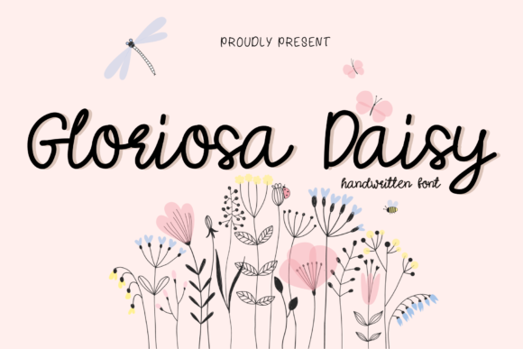 Gloriosa Daisy Font: Elegant Script Handwritten Fonts for Makers